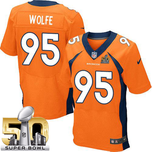 Nike Broncos #95 Derek Wolfe Orange Team Color Super Bowl 50 Men's Stitched NFL New Elite Jersey